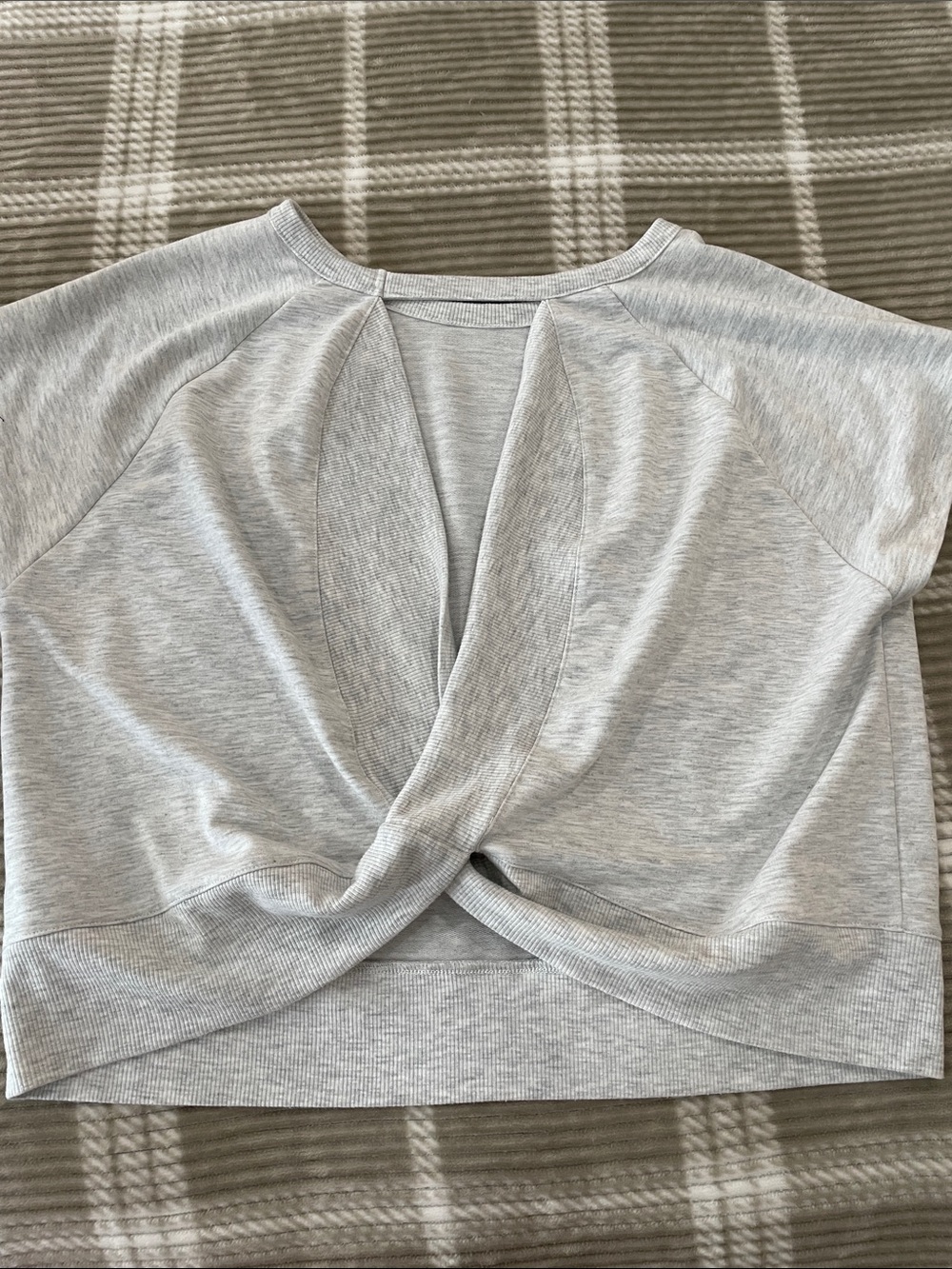 Women’s Light Grey Open Back Cropped Top
